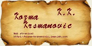 Kozma Krsmanović vizit kartica
